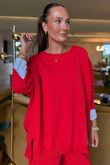 Made in Italy Lagenlook Chill Sweatshirt Rouge
